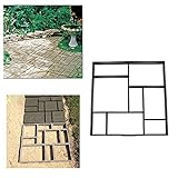 Stampo per creare manualmente una pavimentazione in cemento a forma di mattoni colore nero percorso lastricato per giardino 