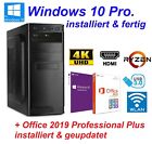 PC Office Büro Quad Core 4x 4,00GHz 8GB RAM 2TB HDD Windows 10 Office 2019 //1