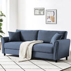 Divano 3 Posti con Rivestimento in Tessuto Blu Premium Sofa Relax 212x75x87 cm