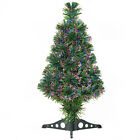 HOMCOM Albero di Natale Artificiale 60cm a Fibre Ottiche 4 Colori Verde