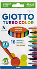 Giotto Turbo Color 18 Pennarelli Punta Fine Colori Assortiti Lavabili Astuccio