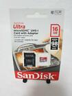 SanDisk Ultra MICRO SDHC UHS-I 16GB Class 10 CON ADATTATORE SD - NUOVA