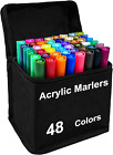 IMURZ Pennarelli Acrilici 48 Colori-Asciugatura Rapida Impermeabile Marker Pen P