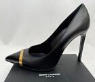 YSL Yves Saint Laurent Black Leather Heels UK6.5 EU39.5 Us9.5 New Auth Shoes