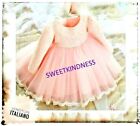 Vestitino Bimba Rosa Principessa in Pizzo compleanno battesimo Baby Pink Dress