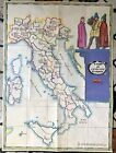 VINTAGE MAPPA DEI CENTO VINI IL MONDO 1979 CESARE PILLON cartina italia 43x59CM