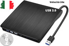Lettore DVD Esterno USB 3.0 Super Veloce, Basso Rumore PC/Mac
