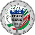 2 EURO ITALIA 2021 - ITALIA CAMPIONE D EUROPA - COLORATO - SMALTATO - FDC UNC -