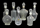 Lotto 7 Bottiglie per liquori di vetro  in cristallo vintage da collezione 1 Lt.