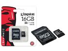 Micro SD 16GB Kingston Memoria MicroSD Memory Card 16 GB + adattatore Nuova SDHC