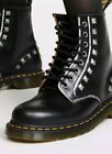 ❤Dr.Martens 1460 Pascal Stud Smooth Black Leather 8 Eye Boots Unisex UK 4 37 New
