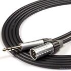 Male XLR to 6.35mm TRS Stereo Jack Cable. Balanced Mixer Interface Monitor Lead