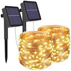[2 Pacchi] Luci Solari Esterno  Litogo 12m 120 LED Catena Luminosa Esterno Filo