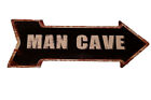 Targa di Latta " Man Cave " Uomini Grotta Freccia Bancone Biker Pub BAR 19x50cm
