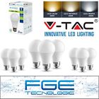 10 LAMPADINE LED V-Tac E27 8.5W Goccia Sfera Lampade LUCE Calda Naturale Fredda