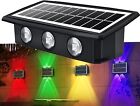 Applique da Parete Solare 6 LED RGB Sensore Crepuscolare IP65 Giardino Esterni