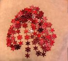 Ghirlanda a filo albero di Natale 107 Fiocchi di Neve Rosso Plastica Vintage 3m