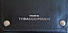 BLACK LEATHER SOFT TOBACCO POUCH LINED PAPER SLOT ROLLING POCKET RIZLA SMOKING