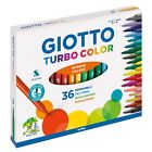 GIOTTO Turbo Color - Astuccio da 36 Pennarelli a Punta Fine, 2.8mm, Colori Inten