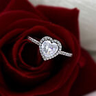 Anello di fidanzamento con diamante Swarovski Halo a cuore da 1,25 ct,...