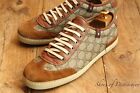 Gucci GG Monogram Tan Brown Suede Shoes Trainers Sneakers Mens UK 8 G US 9 EU 42