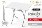 Tavolo tavolino rettangolare pieghevole in legno 110*70*77 cm piano 25mm 679865