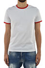 Bikkembergs T-Shirt Bianca e Rossa Uomo Cotone Mod. T32P075114C045360BR