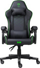 Skull Chair Green Sedia Gaming, Semipelle, Colore Nero Cuciture a Contrasto E Lo