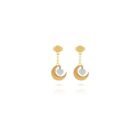 OPS ORECCHINI OPS!MIDNIGHT PASSION IP GOLD EARRINGS LUNA E CUORE OPSOR-744