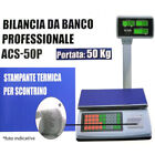 BILANCIA ELETTRONICA 5 Gr MAX 50Kg PROFESSIONALE SCONTRINO DISLAY DIGITALE