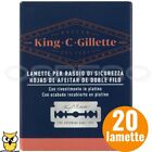 KING C GILLETTE 20 LAMETTE DI RICAMBIO PER RASOIO DI SICUREZZA BARBA E BAFFI