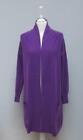 M & S Woman 100% Pure Cashmere Long Violet Purple Drape Pocket Cardigan 12