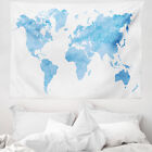 Carta geografica Arazzo Blu Acquerello Mappa del mondo