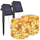 2 Pacchi Luci Solari Esterno Litogo 12m 120 LED Catena Luminosa Esterno Filo ...
