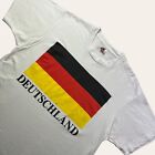 Deutschland Vintage Tshirt Mens Large White Germany Flag Graphic Single Stitch