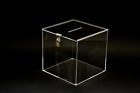 Urna Scatola Box salvadanaio in plexiglass cm. 30x30x30 Trasparente per offerte