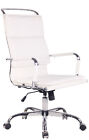 Poltrona sedia ufficio girevole regolabile HLO-CP25 cromato ecopelle bianco
