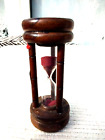 VINTAGE WOODEN HOURGLASS 4.5 MINUTE TRADITIONAL GLASS SAND TIMER