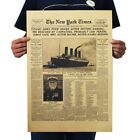 Classic The New York Times History Poster Titanic Shipwreck Retro Kraft Paper