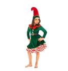 Costume elfa elfo aiutante di Babbo Natale lusso bambina