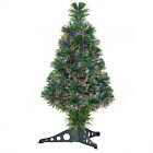 HOMCOM Albero di Natale Artificiale 60cm a Fibre Ottiche 4 Colori 55 Rami PVC
