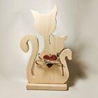 Romantici gatti in legno, soprammobile, idea regalo, San Valentino, Anniversario
