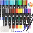 Pennarelli Doppia Punta Brush Pen, 40 Colori Punta Fine Pen 0,4 mm e 1-4mm Punta