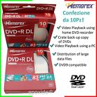 MEMOREX® DVD+R DUAL LAYER★CONFEZIONE da 10 PZ DVD+R DL★CAMPANA 10 DVD 8,5GB DVD9