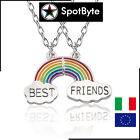 Doppia Collana Amicizia Best Friends Metà Arcobaleno Magic Rainbow