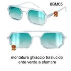 Occhiali Da Sole Esagonali trasparenti Lenti Azzurre Fumè Uomo Donna moda 2023