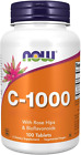 Foods, C-1000, Vitamina C, 1000Mg, Acido L-Ascorbico, Con Rosa Canina, 100 Compr