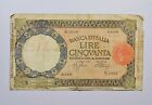BANCA D ITALIA Banconota 50 Lire Lupetta (Fascio) 17/05/1943