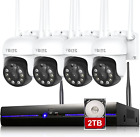 5MP Kit Videosorveglianza Wifi Esterno Con 2TB HDD, 10CH Sistema Di Sicurezza 4X