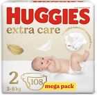 ✅Huggies Extra Care Bebè Pannolini, Taglia 2 (3-6Kg), Confezione da 108 Pannoli✅